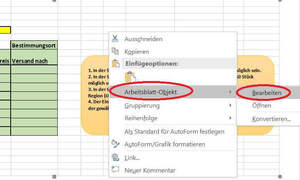 Excel Tabelle in Word bearbeiten