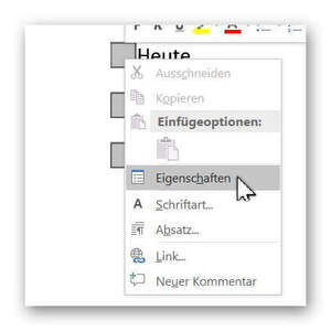 Kontrollkästchen Eigenschaften 1