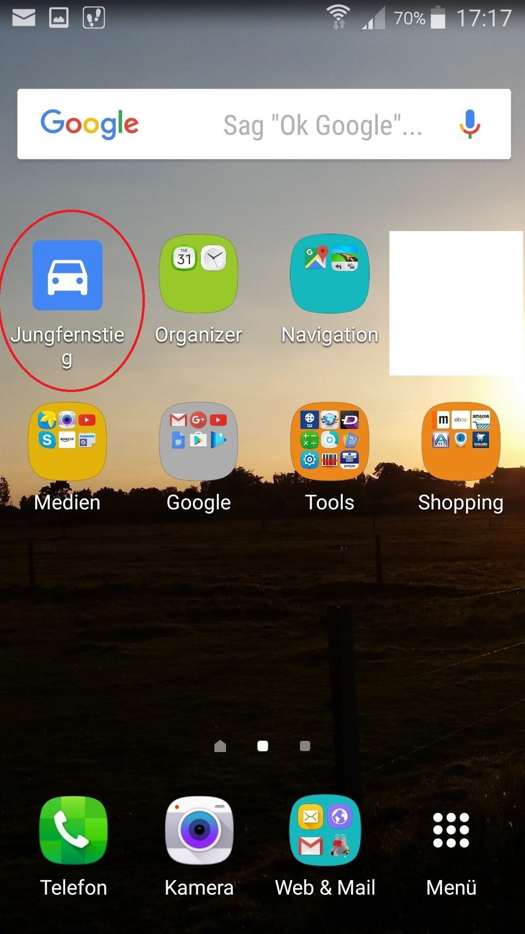 Startbildschirm mit gepeicherter Route Google Maps Startbildschirm Wegbeschreibung