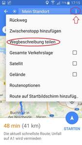 Wegbeschreibung teilen