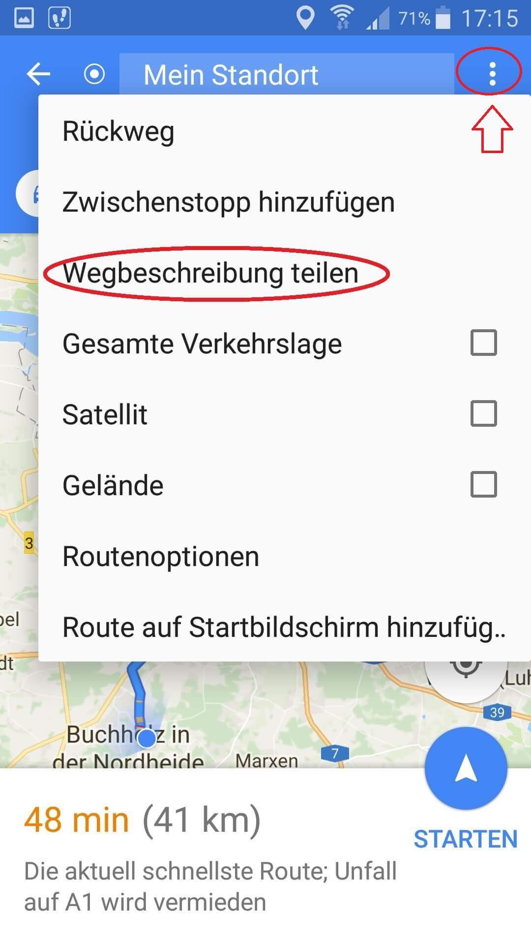 Wegbeschreibung teilen Google Maps Webbeschreibung teilen