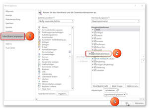Word Optionen Menüband anpassen