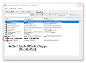 Outlook Adressbuch