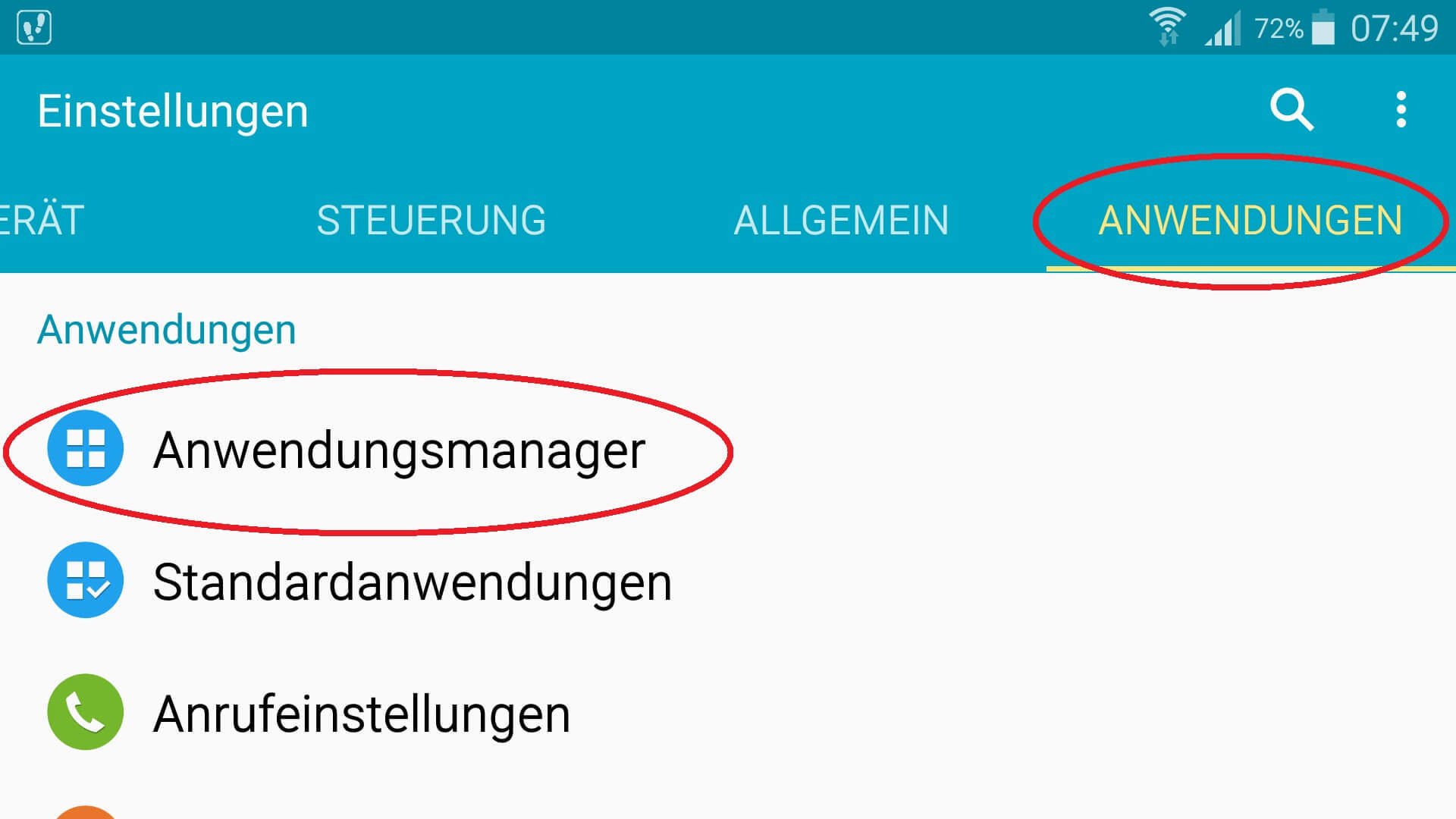 Android-Anwendungseinstellungen