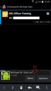Vcard in Smartphone