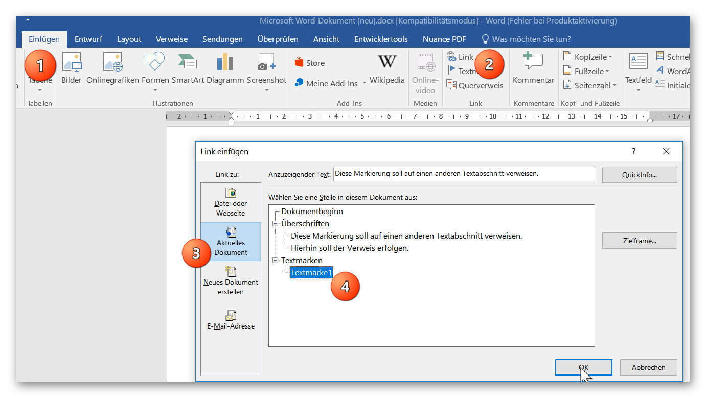 Link in Word setzen