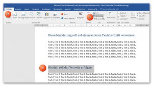 Textmarke in Word setzen