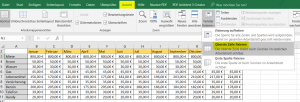 obere Zeile in Excel fixieren