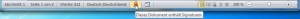 Signaturhinweis in Word