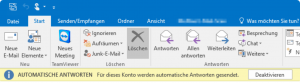 Meldung automatische Antwort Outlook