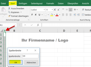 Spaltenbreite in Excel anpassen