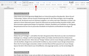 Überschrift in Word formatieren Eine Ebene Schritt1