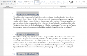 Überschrift in Word formatieren Eine Ebene Schritt2