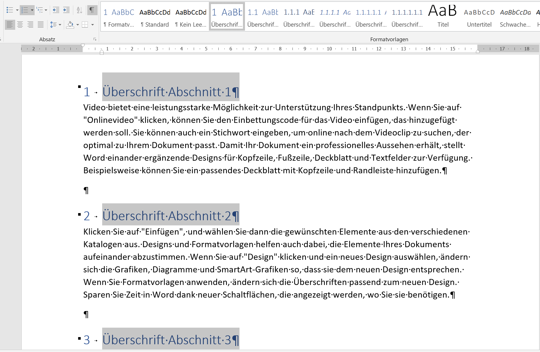 Überschrift in Word formatieren-Eine Ebene – Schritt2 Überschrift in Word formatieren-Eine Ebene - Schritt2