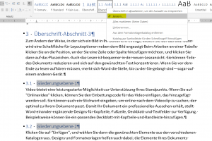 Überschriften einrücken Schritt1