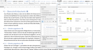 Überschriften einrücken Schritt3