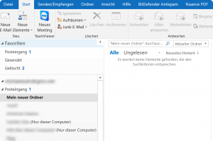 2. Unterschied IMAP Ordner und Ordner (nur dieser Computer)