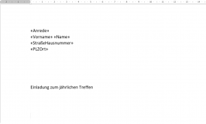5. Empfängerfeld mit Seriendruckfeldern
