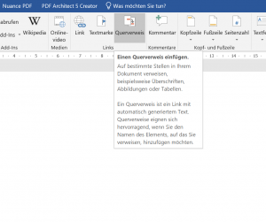 Word 2019 Querverweise