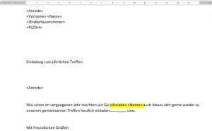 9. Persönliche Anrede im Serienbrief