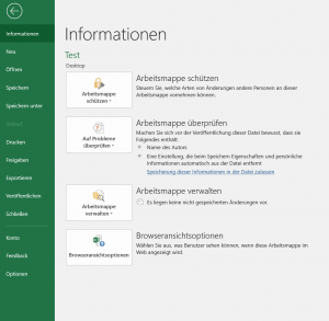 Excel 2019 Optionen - Ansicht 1