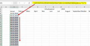 2. Kalenderfunktion mit WENNFEHLER