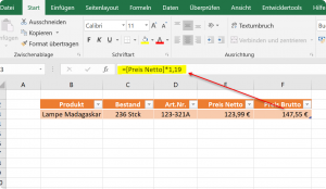 4. Rechnen mit dynamischen Tabellen in Excel