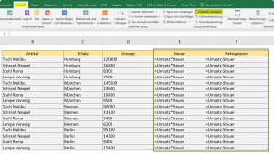 Formeln in Excel anzeigen lassen