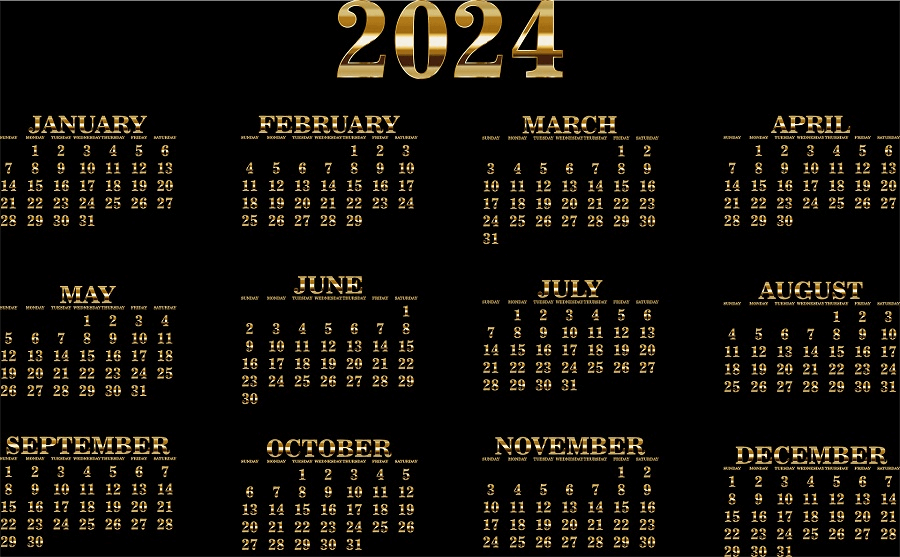 Jahreskalender 2024 in Excel