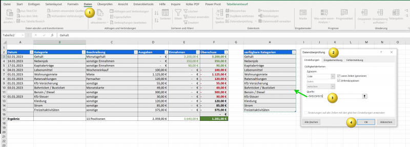Excel Datenüberpruefung