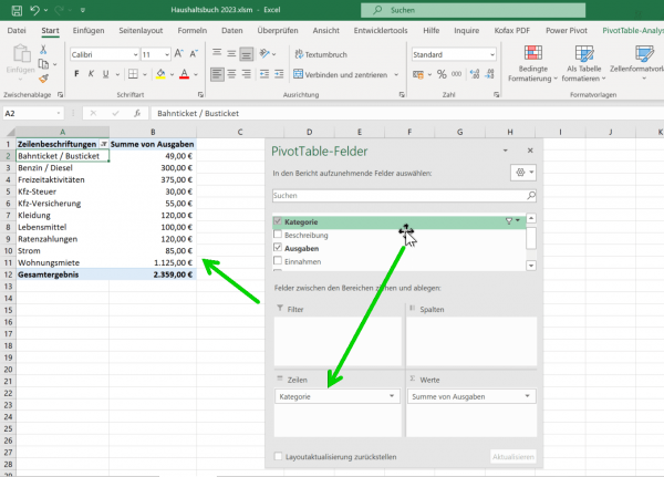 Excel Haushaltsbuch Pivot Abb.1
