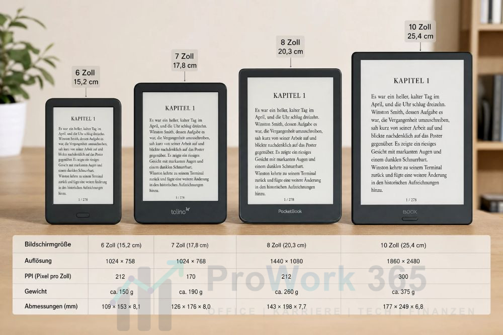 Die besten E-Book-Reader von 6 bis 10 Zoll im Vergleich