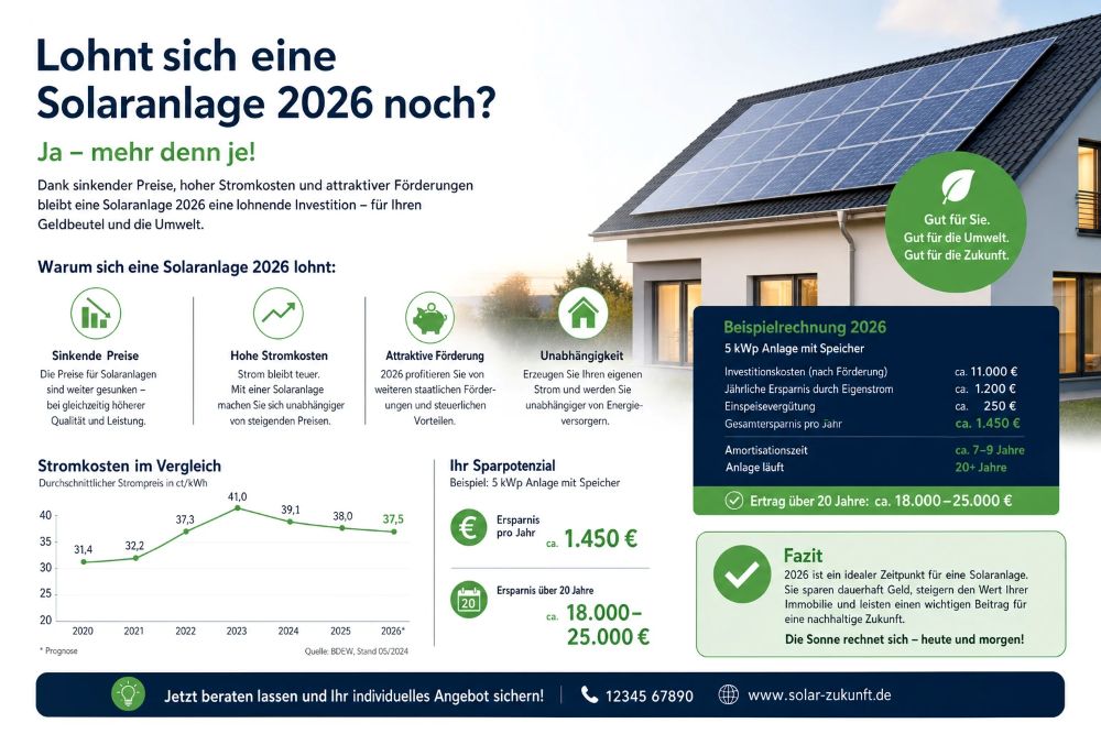 Lohnt sich eine Solaranlage 2026 noch
