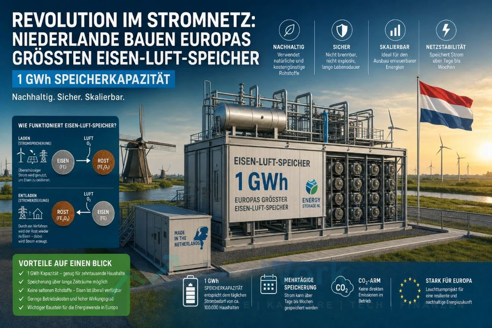 Niederlande bauen Europas größten Eisen-Luft-Speicher
