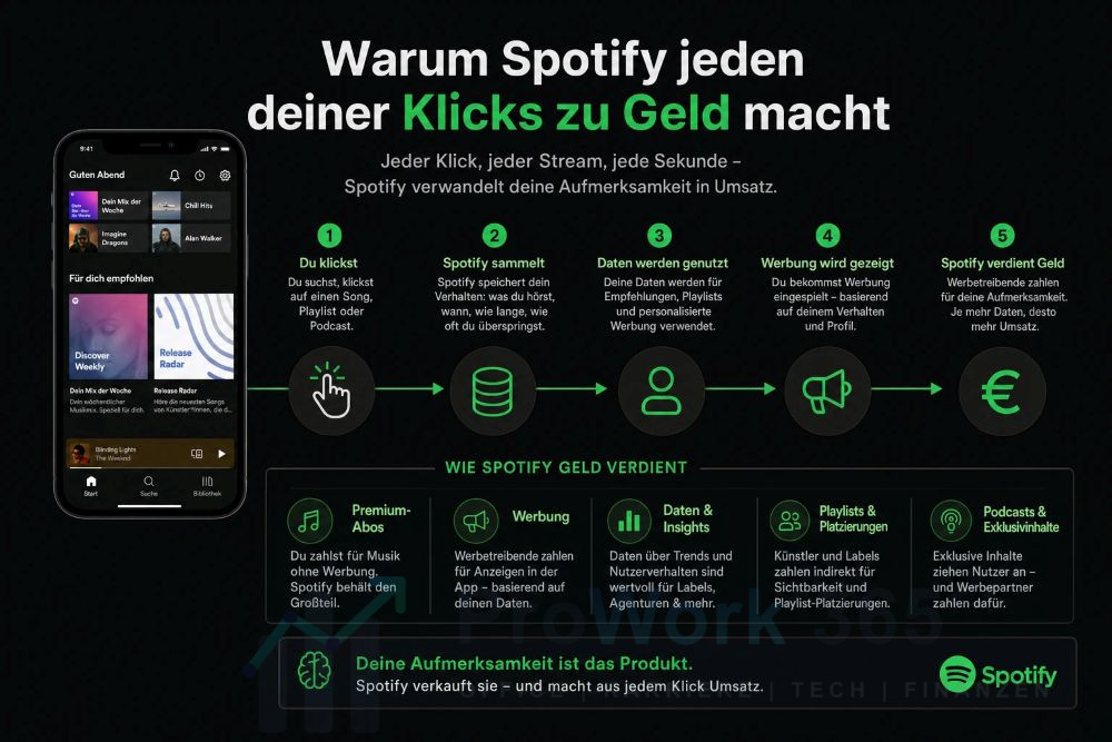 Warum Spotify jeden deiner Klicks zu Geld macht