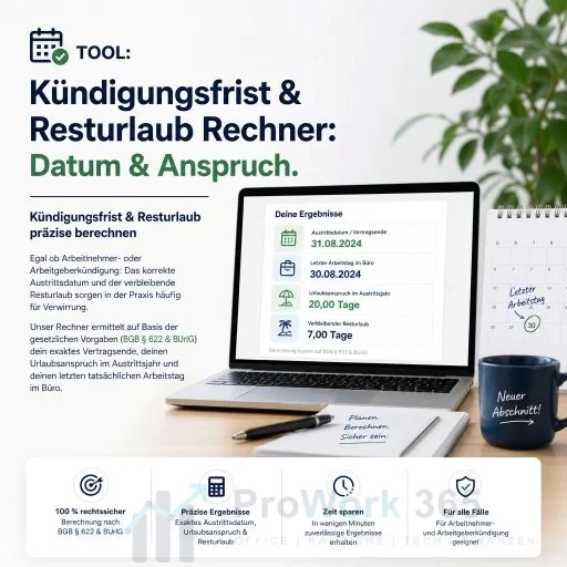 Kündigungsfrist & Resturlaub präzise berechnen