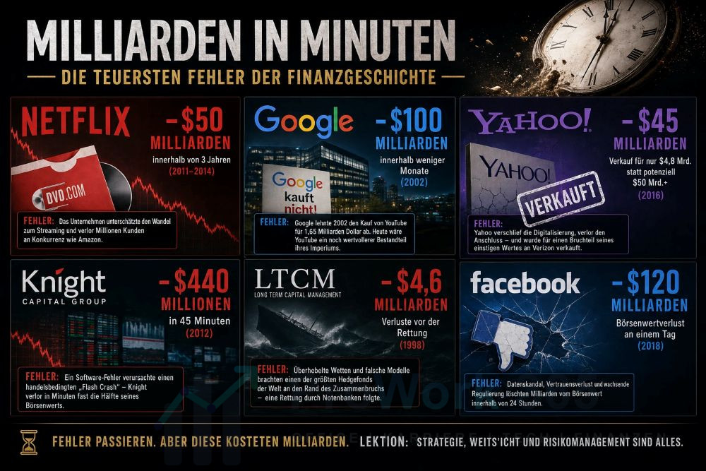 Milliarden in Minuten Die teuersten Fehler der Finanzgeschichte Milliarden in Minuten Die teuersten Fehler der Finanzgeschichte