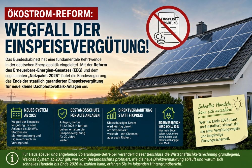 Ökostrom-Reform Wegfall der Einspeisevergütung! Ökostrom-Reform Wegfall der Einspeisevergütung!