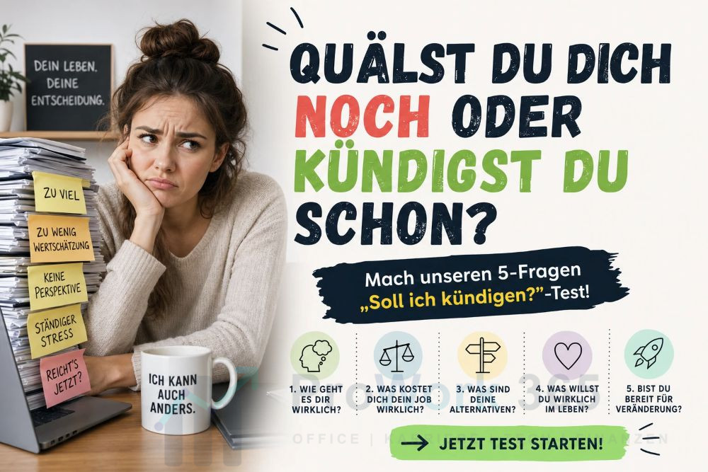 Quälst du dich noch oder kündigst du schon Mach unseren 5-Fragen-Soll ich kündigen-Test!