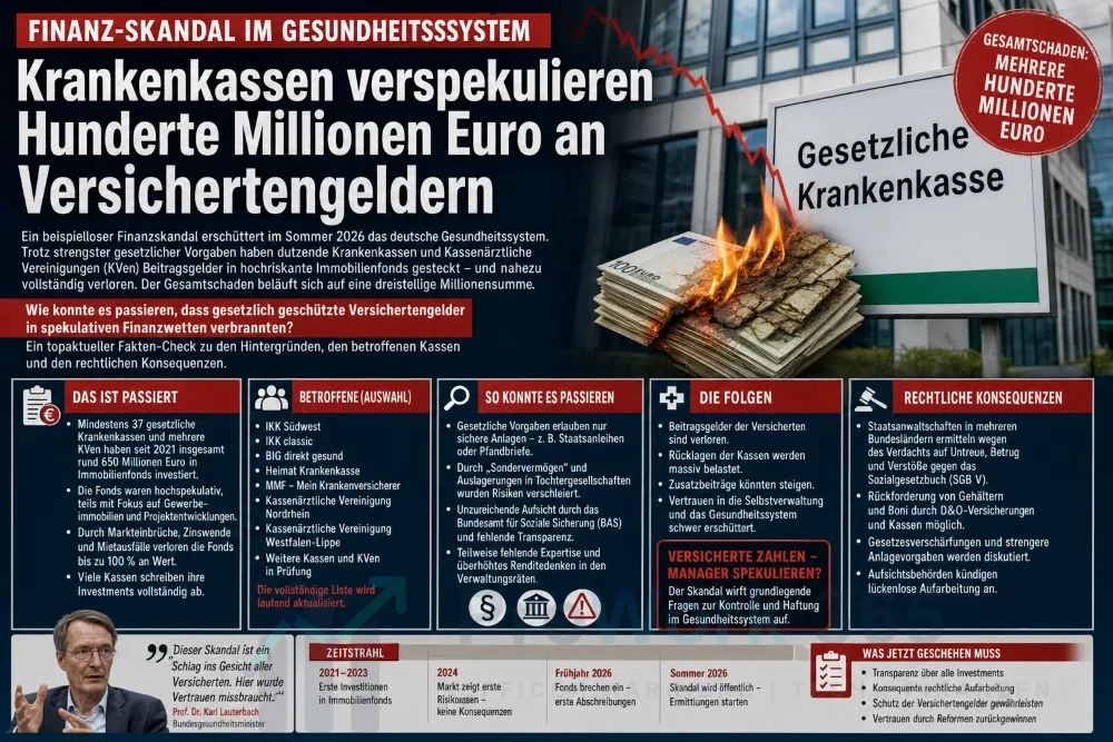 Krankenkassen verspekulieren Hunderte Millionen Euro