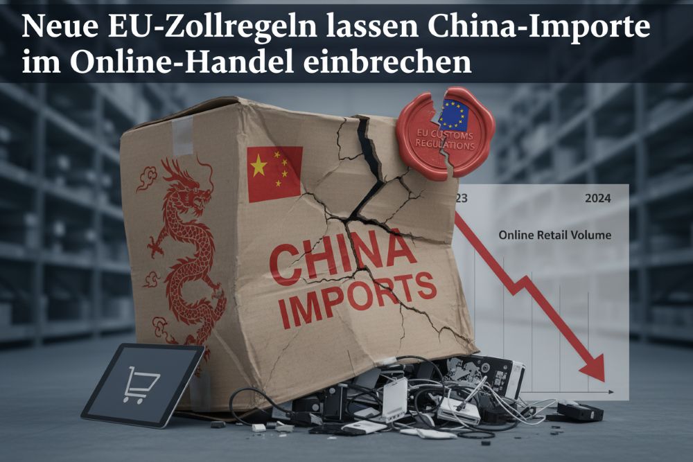 Neue EU-Zollregeln lassen China-Importe im Online-Handel einbrechen Neue EU-Zollregeln lassen China-Importe im Online-Handel einbrechen