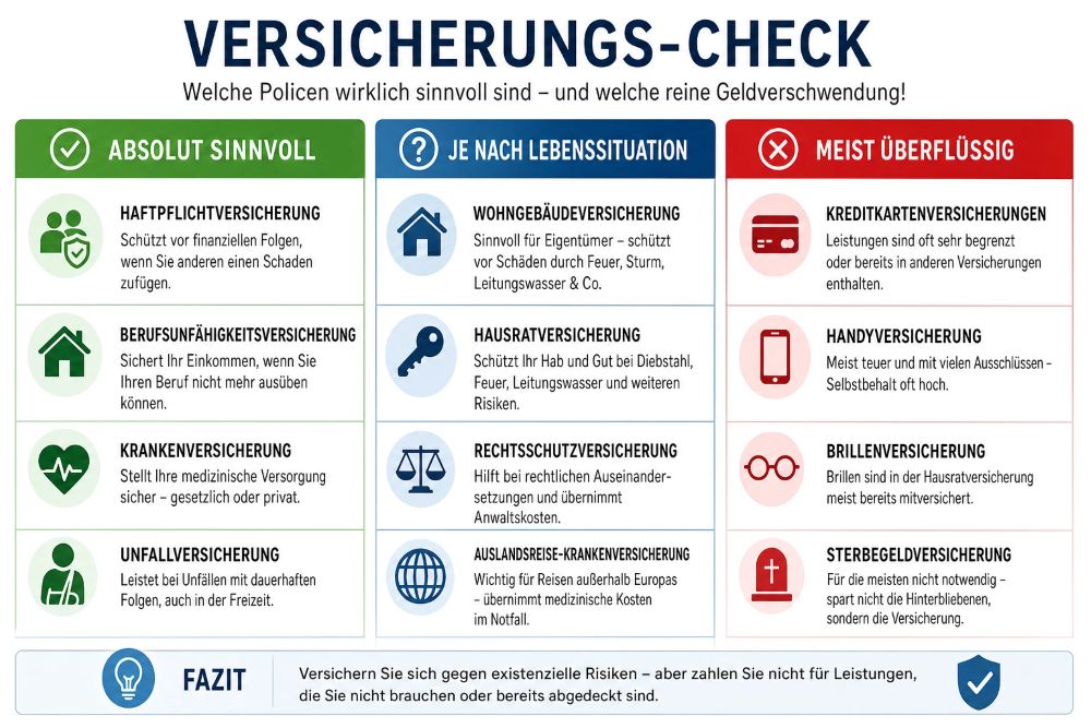 Versicherungs-Check Welche Policen wirklich sinnvoll sind