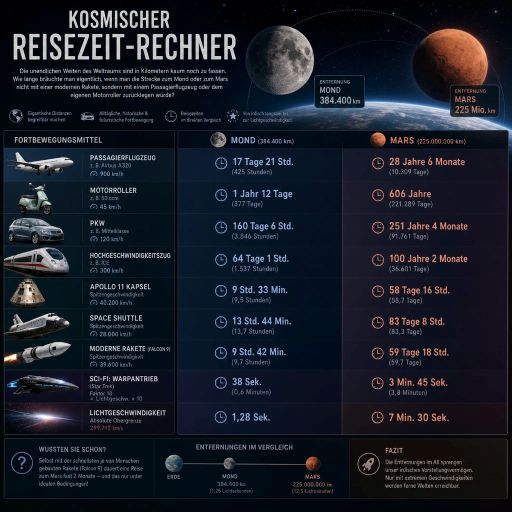 Kosmischer Reisezeit-Rechner Kosmischer Reisezeit-Rechner